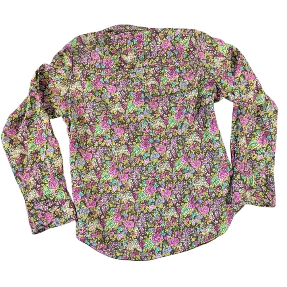 Cino Floral Button Down Shirt Womens Medium Rose Print Boho Cottagecore Blouse - Picture 2 of 13